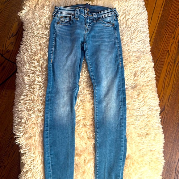 True Religion Light Blue Cropped Jeans - Picture 1 of 2